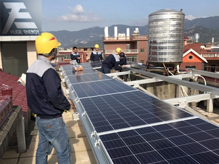 سقف الاسمنت شقة نظام تركيب الطاقة الشمسية